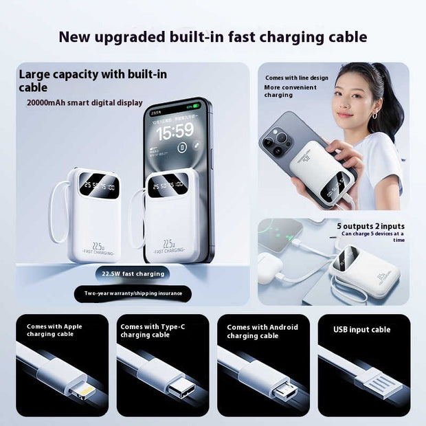 Compact And Portable Large Capacity Portable Power With Cable